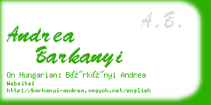 andrea barkanyi business card